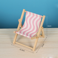 Support de téléphone en bois créatif, chaise de plage pliable, style nordique, figurine artisanale mignonne, accessoire de photographie, décoration d'intérieur