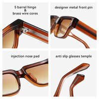 Lunettes de soleil carrées et épaisses à monture épaisse et à monture épaisse Lunettes de soleil tendance 2024 2025