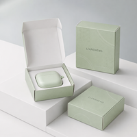 Boîte d'expédition pliable en carton ondulé écologique avec logo personnalisé et plateau intérieur de protection pour étui d'écouteurs, emballage d'électronique 3C