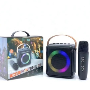 Chất Lượng Cao Xách Tay Loa Không Dây <span class=keywords><strong>Mini</strong></span> Home Theatre Microphone Karaoke Đảng Ngoài Trời Âm Thanh Máy Nghe Nhạc Pin-Powered Bass Wifi - Product Image 1