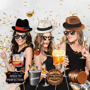 Huancai whisky <span class=keywords><strong>cerveza</strong></span> Photo Booth Props 25 PCS Party Props <span class=keywords><strong>Kit</strong></span> con palos <span class=keywords><strong>de</strong></span> madera <span class=keywords><strong>para</strong></span> cumpleaños envejecido a la perfección Party Supplies - Product Image 6