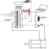 Juego de Motor Servo Industrial 220V 1.27N.m 400W 3000rpm 80ST-M01330 con Kit de Controlador Servo AASD-15A para Automatización