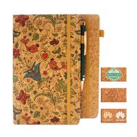 Carnet promotionnel en liège écologique personnalisable avec impression intégrale, recyclable, format A5, A6, A7, avec logo personnalisé