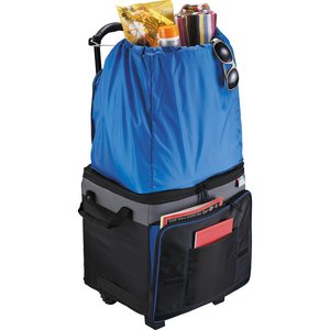 New Custom Ice Cream <strong>Wine</strong> Carry Trolley <strong>Cooler</strong> Box Large Thermal Picnic Rolling <strong>Cooler</strong> <strong>Bag</strong> <strong>on</strong> <strong>Wheel</strong> for Food
