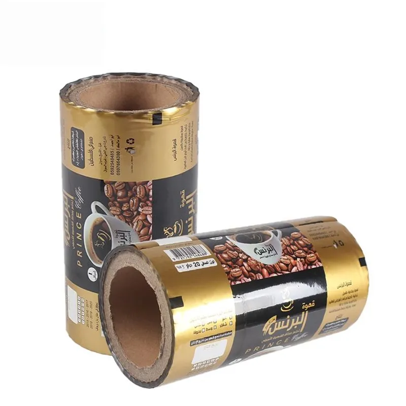 Imballaggio alimentare carta da imballaggio sacchetto di confezionamento del caffè stampa rotolo di laminazione dimensioni BOPP metallizzato film