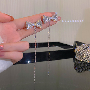 Boucles d'oreilles clous en cristal JC, diamant brillant, pour femmes, boucles d'oreilles en strass, style chandelier - Product Image 6