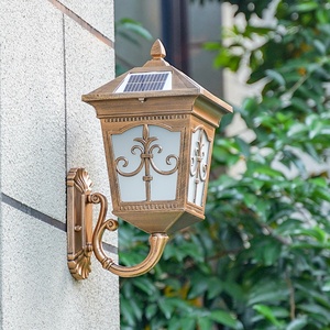 โคมไฟติดผนัง LED พลังงานแสงอาทิตย์สำหรับประตูภายนอกอาคาร, โคมไฟติดผนังอลูมิเนียม IP65สวนพลังงานแสงอาทิตย์ - Product Image 2