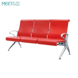 Chaise publique moderne en acier inoxydable avec coussin pour aéroport, centre commercial, école, hôpital, hôtel et usage extérieur - Product Image 1