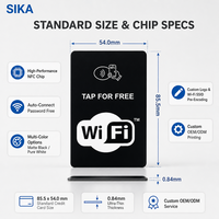 Kartu Keanggotaan SIKA PVC Berkualitas Tinggi dengan RFID NFC Kode QR, Tahan Air, Chip NTAG213 untuk Pembayaran Hotel dan Berbagi Media Sosial