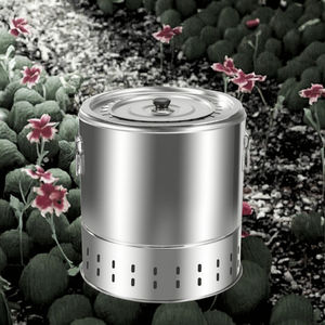 <span class=keywords><strong>Foyer</strong></span> extérieur rond moderne en acier avec grille sans fumée, fournisseur de jardin, bois de chauffage et charbon de bois - Product Image 4