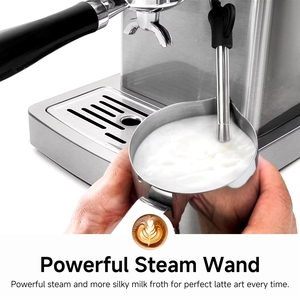 <span class=keywords><strong>Cafetera</strong></span> Espresso Semiautomática <span class=keywords><strong>Italiana</strong></span> de 20 Bares, de Acero Inoxidable, Profesional, con Espumador de Leche Fría y Caliente - Product Image 3