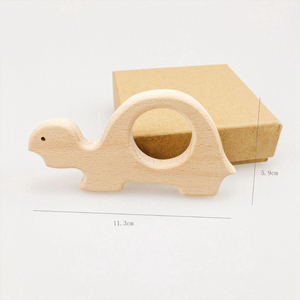 Nuevo masticable madera tortuga forma agarrar juguete BPA bebé libre de madera dentición - Product Image 5