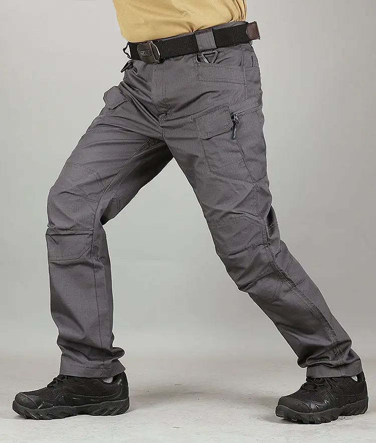 Rip-Stop กางเกงยุทธวิธีของผู้ชาย,กางเกงคาร์โก้กันน้ำมีหลายกระเป๋าสำหรับฝึกฝนปี IX7