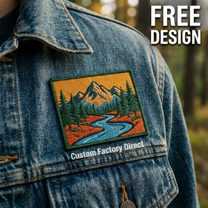 Parche Tejido Personalizado <span class=keywords><strong>para</strong></span> Aventuras al Aire Libre - Etiqueta Bordada con Paisaje Montañoso <span class=keywords><strong>para</strong></span> Mochilas y Chaquetas - Termoadhesivo - Product Image 1