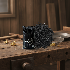 Charbon actif de coque de noix de coco 25 kg, <span class=keywords><strong>noir</strong></span> de carbone, haute puissance d'adsorption, pureté 98 %, pour l'exploitation minière de l'or, produits chimiques pour l'eau, décolorant - Product Image 1