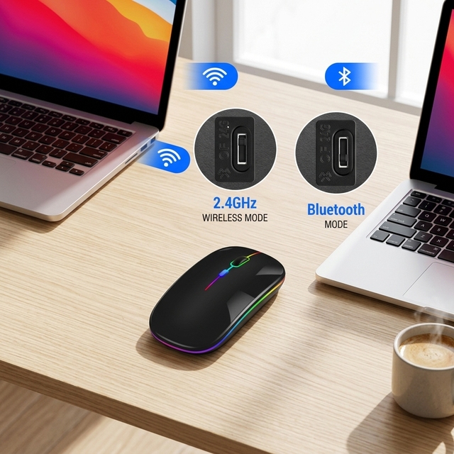 Silent Computer Mice Slim Noiseless Bluetooth 5.0 2.4ghz Wireless Optical Usb Rechargeable Wireless Mouse Type c Branded Mouse