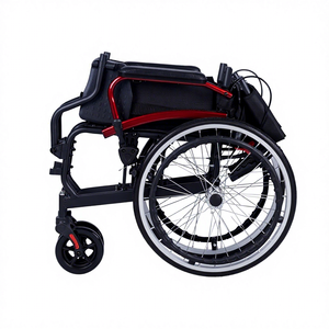 Silla de ruedas manual KS de aleación de aluminio, plegable, ligera, para rehabilitación de personas mayores - Product Image 2