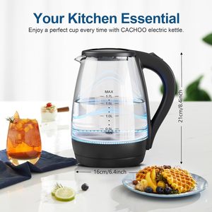Bouilloire électrique en verre sans fil portable de 2,0 L avec lumière LED pour la maison et l'hôtel - Product Image 3