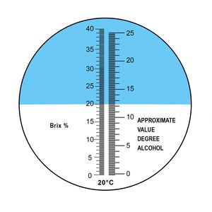 Réfractomètre Alcoomètre Glucomètre avec ATC, double échelle 0-25% VOL 0-40% Brix pour la fabrication d'alcool par les vignerons - Product Image 4