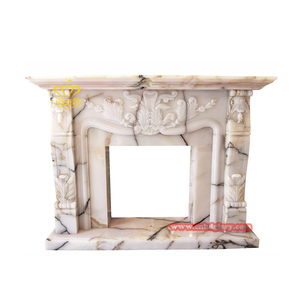 Cheminée en marbre haut de gamme personnalisée Surround moderne en pierre d'onyx pour la décoration de villa Cheminée d'extérieur pour le salon - Product Image 5