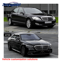 Kit de mise à niveau de l'intérieur du tableau de bord de la voiture pour Mercedes Benz Classe S W221 vers le style W222