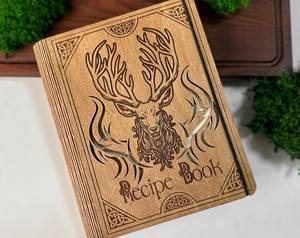 Khuyến Mại Cao Cấp Nấu Cuốn Sách Vòng Chất Kết Dính Một Món Quà Của Đầu Bếp Biểu Tượng Tùy Chỉnh Bằng Gỗ Rãnh Dòng Cuốn Sách Công Thức - Product Image 2