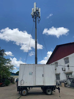 Tour de communication mobile à dépliage rapide sur roues, montée sur remorque COW, pour signal 4G 5G, galvanisée à chaud Q235, modèle trois