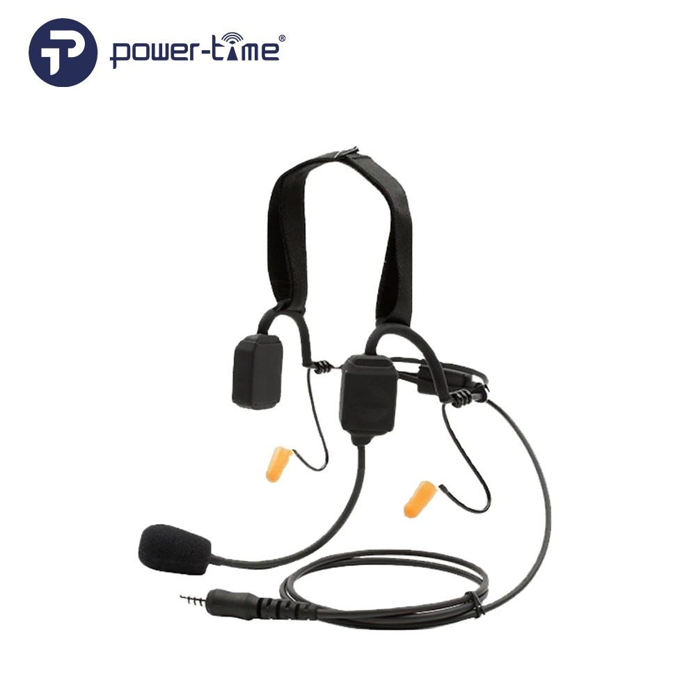 Lightweight <strong>Bone</strong> <strong>Conduction</strong> Headset with Boom Mic and PTT for Two Way Radio IP67 Water Resistant Power Time PTE-580