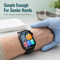 Montre GPS pour personnes âgées A80 avec bouton SOS, alerte de chute, appel vidéo, caméra, GPS, BDS, WiFi, LBS, positionnement facile à utiliser pour les personnes âgées