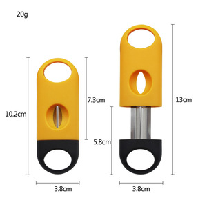 JOFI Portable <b>V</b> Shaped Cigar Cutter Stainless Steel Blade Black And Yellow Plastic Body <b>Bar</b> Shape For Cigar Accessories - Product Image 5