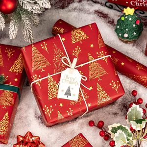 Homeral Christmas Wrapping Paper Roll 17in x 32.8ft Gold Foil Trees Gift <b>Wrap</b> for Holiday Craft Recyclable - Product Image 5