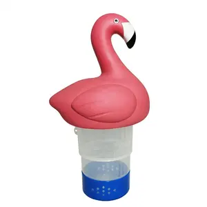 Dispensador de químicos de estilo flamenco para piscinas, dispensador de cloro, flotador