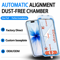 Protection d'écran en verre trempé Easy App pour iPhone 11-18, kit de suppression de poussière à une seule action, alignement automatique, impression soyeuse 2.5D HD 0.33mm