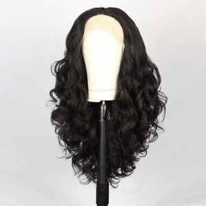 18 pulgadas 13x4 HD peluca con malla frontal onda de piña largo rizado negro frente femenino transparente frente piña onda cabello humano" - Product Image 1