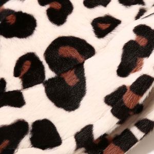 Women Autumn Winter Casual Fisherman <b>Hat</b> Leopard Print Fleece Lined Thickened Windproof Bucket <b>Hat</b> - Product Image 6