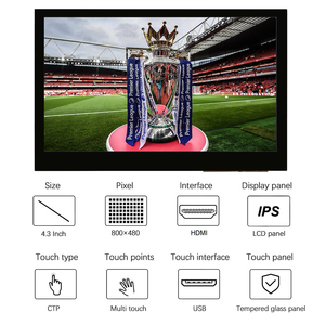 Waiken Raspberry Pi 4.3 pollici IPS TFT modulo <span class=keywords><strong>Display</strong></span> LCD con retroilluminazione a LED risoluzione 800x480 1:1 <span class=keywords><strong>Touchscreen</strong></span> /Micro USB - Product Image 2