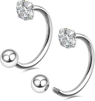 Bijoux de piercing en acier inoxydable, boucles d'oreilles tendance pour cadeau de fête, pour femmes et hommes, anneau de nez