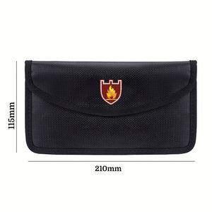 CUSTOM Two Pockets Small Fireproof Storage Pouch Sleeve Waterproof Anti-Signal Interference Money Bag Safe Envelope Pockets - Product Image 1
