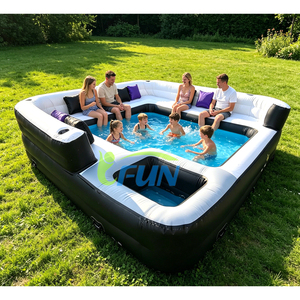 Fauteuil Gonflable PVC pour <span class=keywords><strong>Piscine</strong></span> / Canapé de Relaxation <span class=keywords><strong>6x4</strong></span> avec Glacière Intégrée pour Extérieur, Jardin, Loisirs Familiaux - Product Image 2