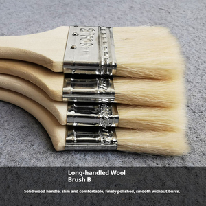 Pinceaux à peinture murale industriels personnalisés en gros, poils naturels, manches en bois cannelés <span class=keywords><strong>de</strong></span> qualité supérieure, tailles ODM <span class=keywords><strong>de</strong></span> 2 à <span class=keywords><strong>8</strong></span> <span class=keywords><strong>pouces</strong></span>, pour le bricolage – Vente chaude - Product Image 2