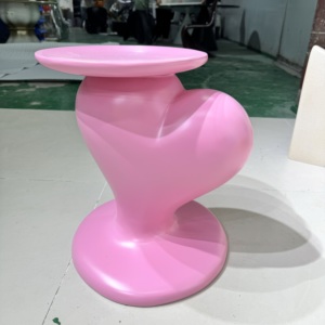 Mesa de Café Criativa em Fibra de Vidro em Forma de Coração, Mobiliário Moderno para Sala de Estar, Personalizável em Cores, com Armazenamento - Product Image 2