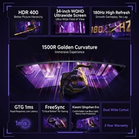 Moniteur de jeu incurvé Mi 34 pouces WQHD 3440 x 1440 180Hz GTG FreeSync HDR 400 Écran ultra large
