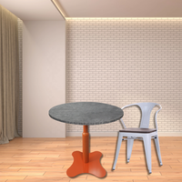 Trèfle à quatre feuilles Design Orange Table basse d'appoint Métal Fer Pieds de table Couleur claire