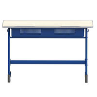 Bureaux et chaises doubles en métal modernes et durables de haute qualité, plateau en bois, 2 tiroirs, confortables, garantie 5 ans, école, maison, bureau