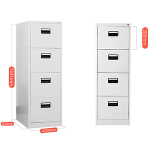 Nhà Máy 4-ngăn kéo thép Tủ hồ sơ Knock Cấu trúc thiết bị văn phòng Kim loại lưu trữ ngăn kéo tủ tủ văn phòng - Product Image 4