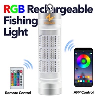 Nouvelle lampe de pêche nocturne LED rechargeable étanche IP68 200W pour la pêche en haute mer, lumière RGB sous-marine attirant les poissons avec 6 couleurs changeantes