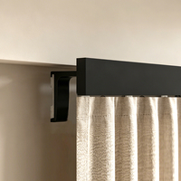 Support de tringle à rideau latéral KYOK, fixation murale invisible, design moderne minimaliste, finition noir et or, métal durable, installation facile