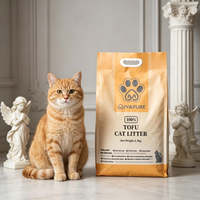 Litière pour chat en tofu en vrac, faible MOQ, plusieurs parfums disponibles, qualité supérieure, sable de soja, toilettes écologiques pour chat, nettoyage facile
