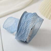 Harengs Double Rides Chevrons Tulle Ruban pour Fleuriste DIY Bouquet Emballage Floral Tissé Ruban