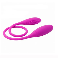 Vibromasseur anal à double tête en silicone imperméable à l'eau, rechargeable par USB, 7 vitesses, double saut d'œuf, pour femmes